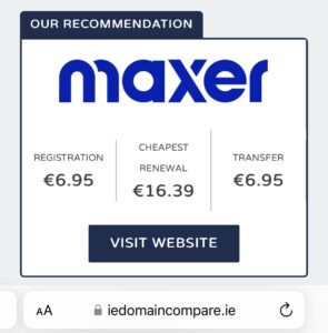 IE Domain Compare recommends Maxer